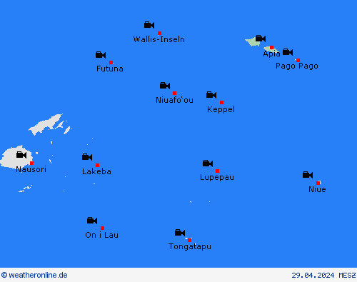 webcam Samoa Ozeanien Vorhersagekarten