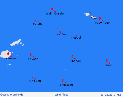 wind Amerikanisch-Samoa Ozeanien Vorhersagekarten