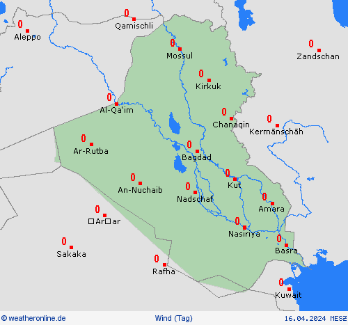wind Irak Asien Vorhersagekarten
