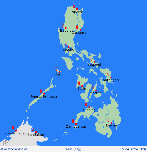 wind Philippinen Asien Vorhersagekarten