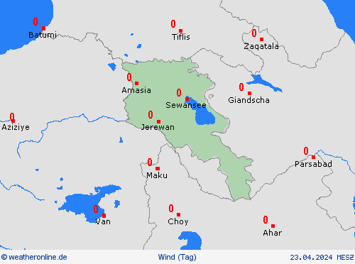 wind Armenien Asien Vorhersagekarten
