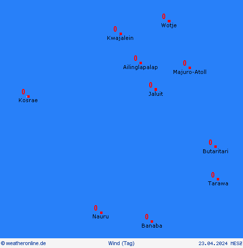 wind Marshallinseln Ozeanien Vorhersagekarten