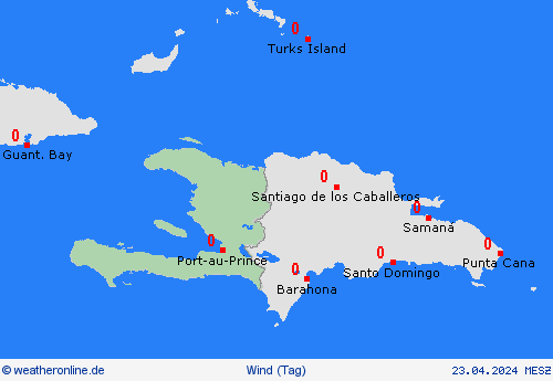 wind Haiti Mittelamerika Vorhersagekarten