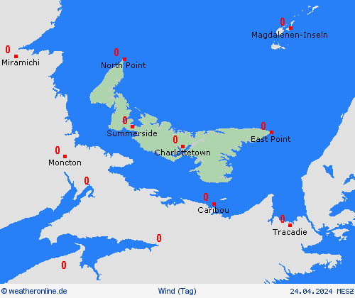 wind Prinz-Edward-Inseln Nordamerika Vorhersagekarten