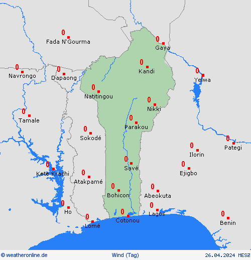 wind Benin Afrika Vorhersagekarten