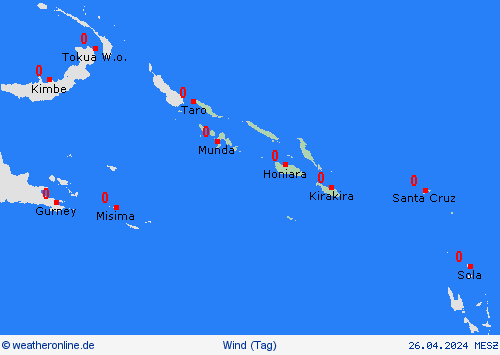 wind Salomonen Ozeanien Vorhersagekarten