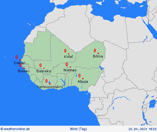 wind  Afrika Vorhersagekarten