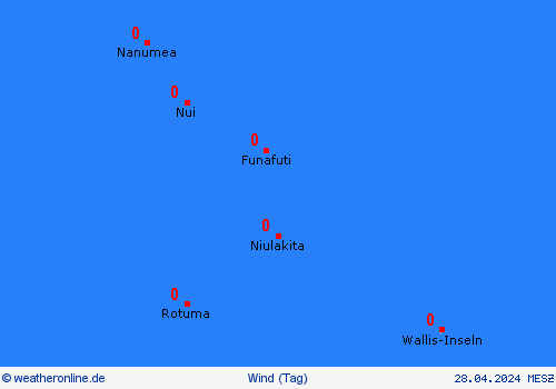 wind Tuvalu Ozeanien Vorhersagekarten