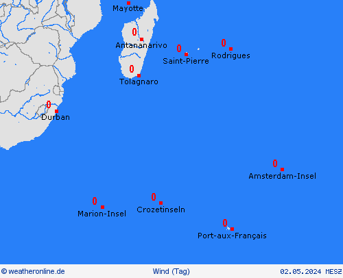 wind Südl. Ind. Ozean Afrika Vorhersagekarten