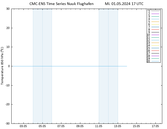 Temp. 850 hPa CMC TS Mi 01.05.2024 17 UTC