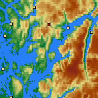 Nächste Vorhersageorte - Kvamskogen - Karte
