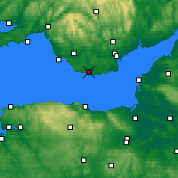 Nächste Vorhersageorte - Südwales - Karte