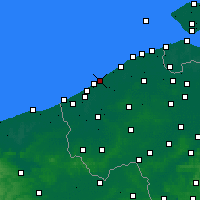 Nächste Vorhersageorte - Ostende - Karte