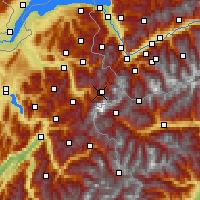 Nächste Vorhersageorte - Tal Chamonix - Karte