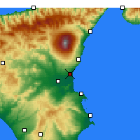 Nächste Vorhersageorte - Catania - Karte