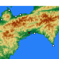 Nächste Vorhersageorte - Kōchi - Karte