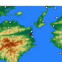 Nächste Vorhersageorte - Tokushima - Karte