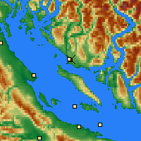 Nächste Vorhersageorte - Powell River - Karte