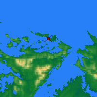 Nächste Vorhersageorte - Pebble Island - Karte