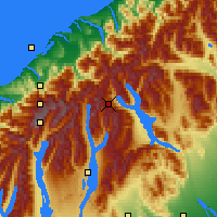 Nächste Vorhersageorte - Fox-Gletscher - Karte