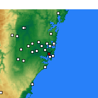 Nächste Vorhersageorte - Sydney - Karte