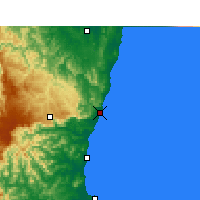 Nächste Vorhersageorte - Coffs Harbour - Karte