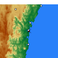 Nächste Vorhersageorte - Moruya Heads - Karte
