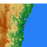 Nächste Vorhersageorte - Moruya Flughafen - Karte