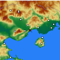 Nächste Vorhersageorte - Kavala - Karte