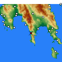 Nächste Vorhersageorte - Areopoli - Karte