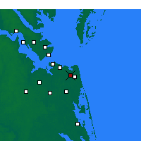 Nächste Vorhersageorte - Virginia Beach - Karte