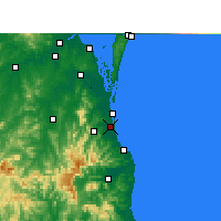 Nächste Vorhersageorte - Gold Coast - Karte
