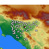 Nächste Vorhersageorte - Chino Hills - Karte
