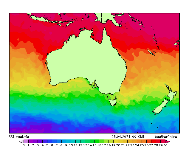 Australien SST Do 25.04.2024 00 UTC