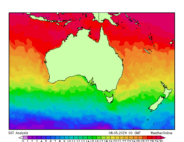Australien SST Mi 08.05.2024 00 UTC