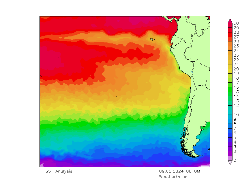 Pazifik SST Do 09.05.2024 00 UTC