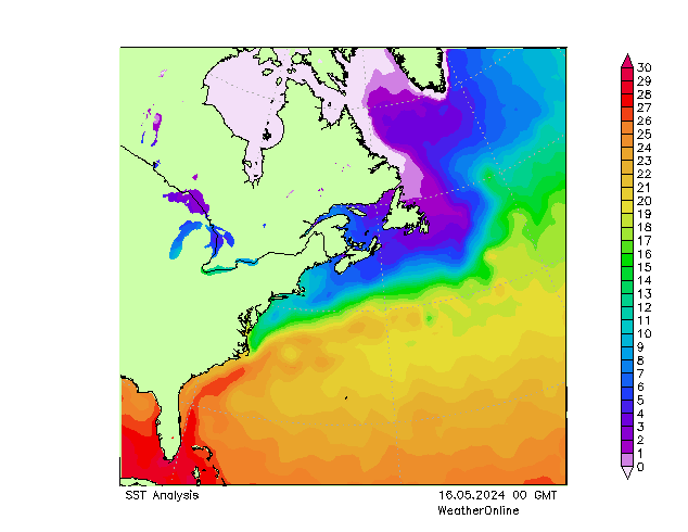 Atlantik SST Do 16.05.2024 00 UTC