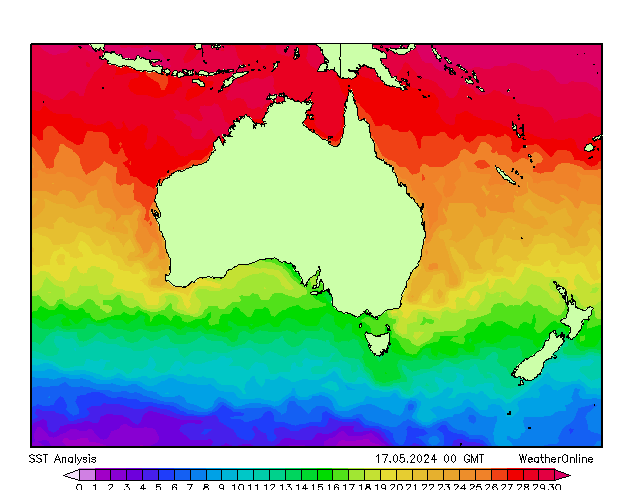 Australien SST Fr 17.05.2024 00 UTC