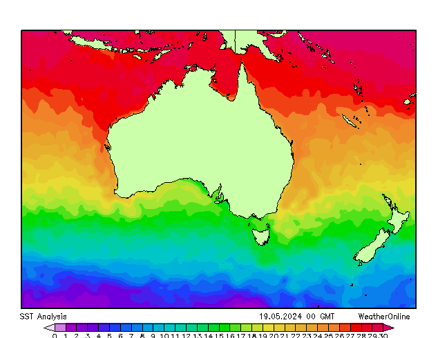 Australien SST So 19.05.2024 00 UTC