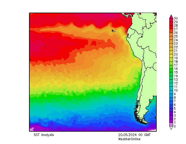 Pazifik SST Mo 20.05.2024 00 UTC