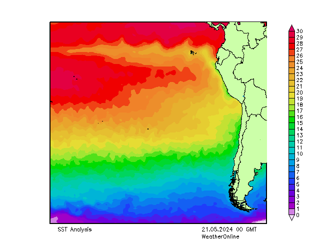 Pazifik SST Di 21.05.2024 00 UTC