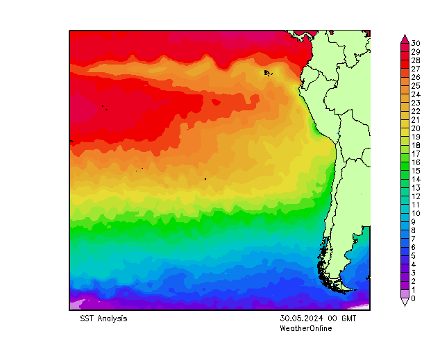 Pazifik SST Do 30.05.2024 00 UTC