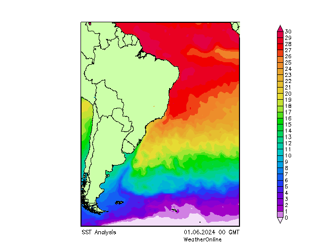 Atlantik SST Sa 01.06.2024 00 UTC