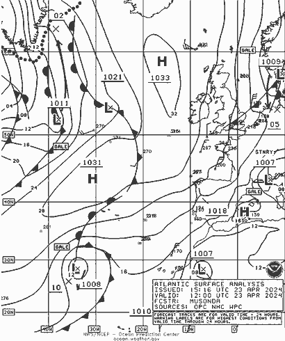 NOAA Fronts Di 23.04.2024 12 UTC