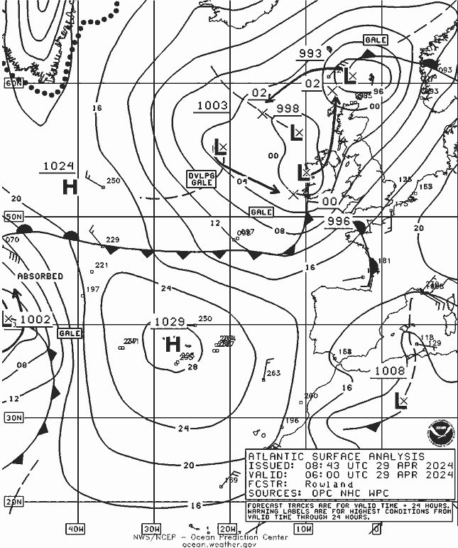 NOAA Fronts Mo 29.04.2024 06 UTC