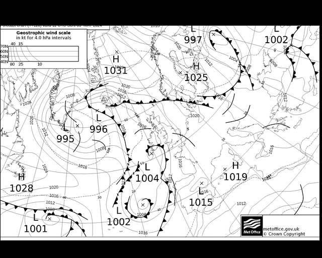 MetOffice UK Fronts So 05.05.2024 18 UTC