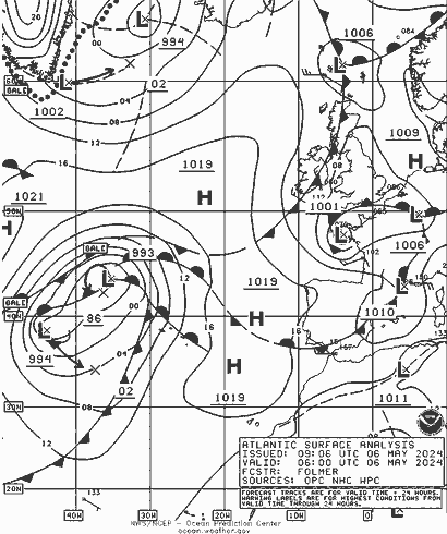 NOAA Fronts Mo 06.05.2024 06 UTC