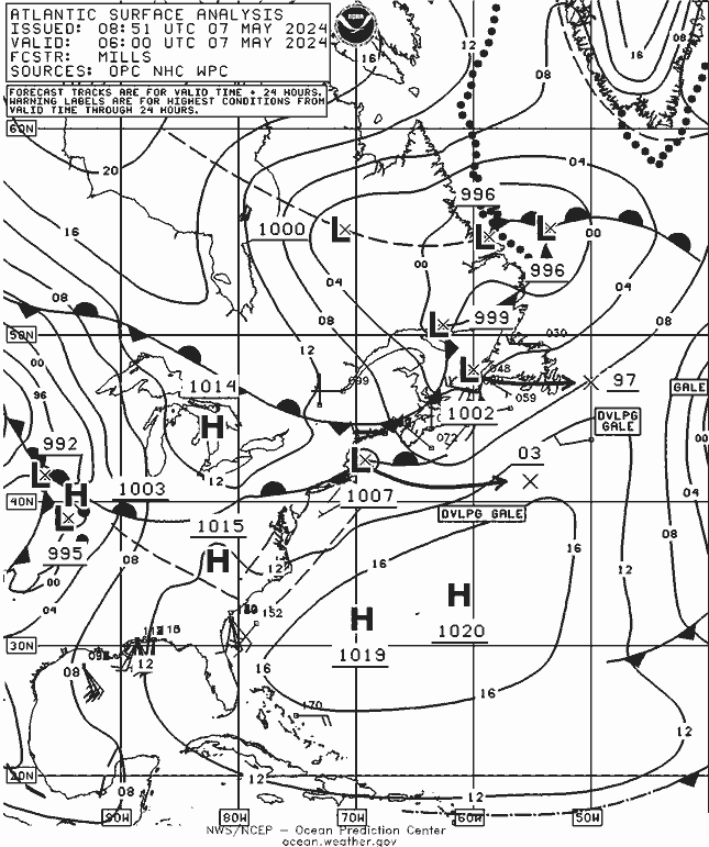 NOAA Fronts Di 07.05.2024 06 UTC