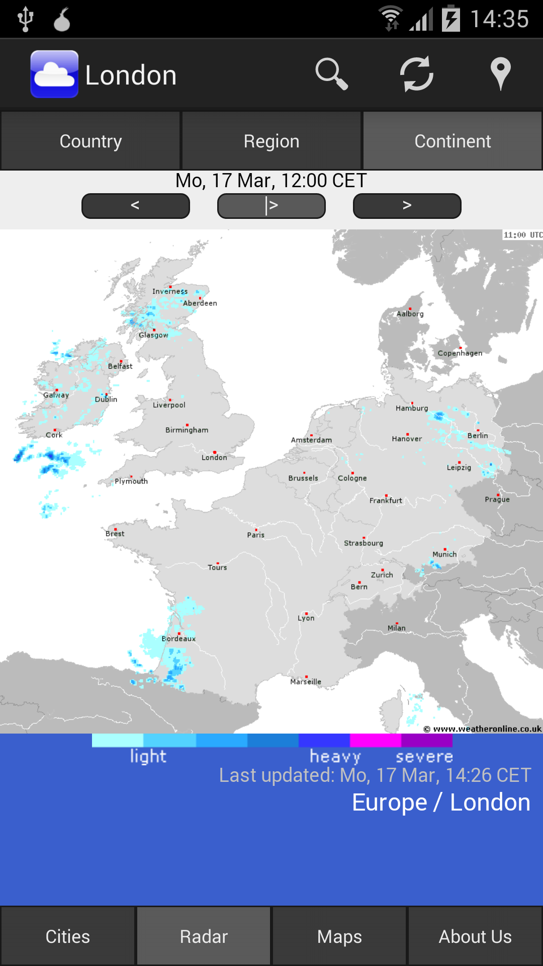 weahter app WeatherOnline