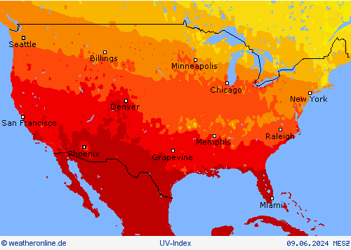 UV-Index Vorhersagekarten
